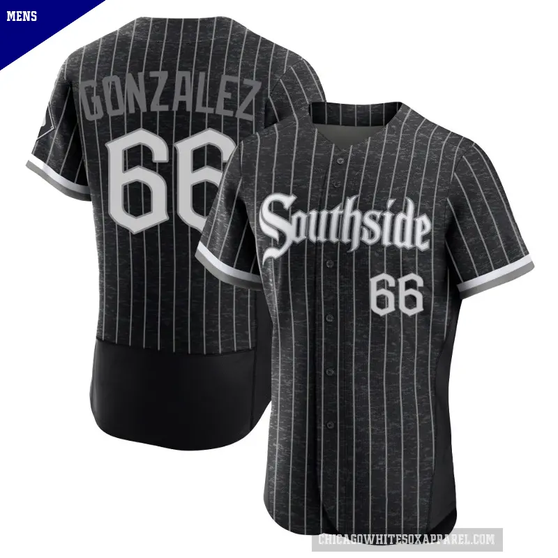 Men's No.66 Wikelman Gonzalez Chicago White Sox Black Authentic 2021 City Connect Jersey