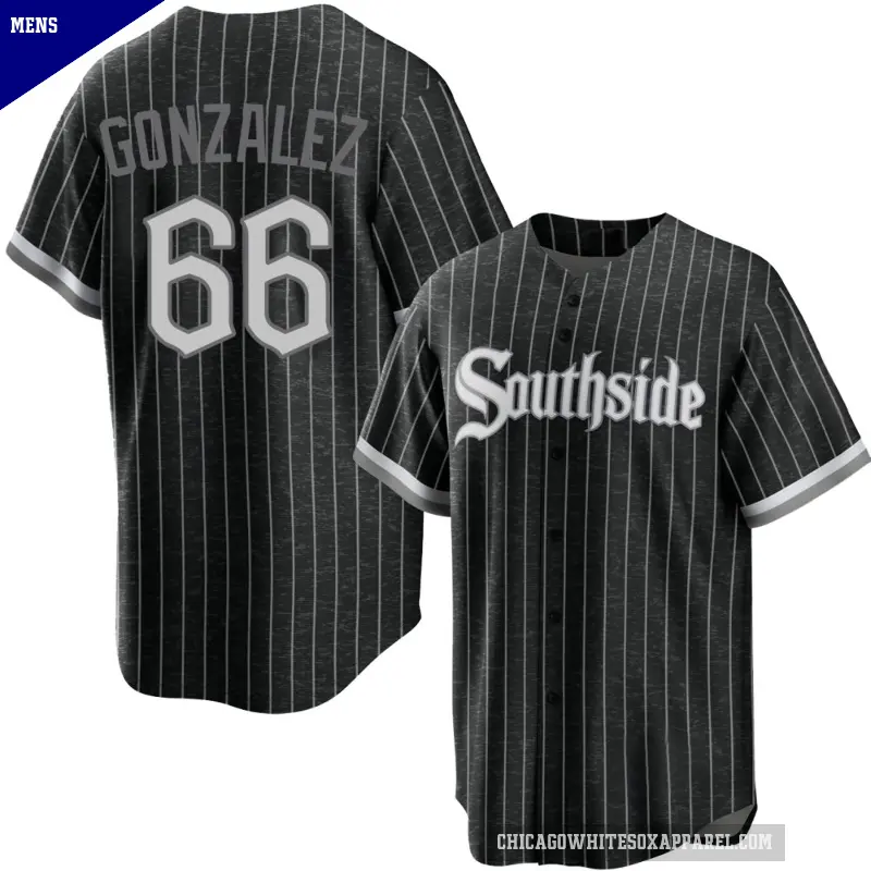 Men's No.66 Wikelman Gonzalez Chicago White Sox Black Replica 2021 City Connect Jersey