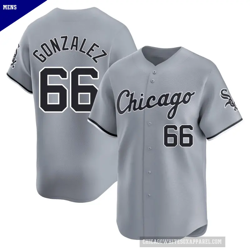 Men's No.66 Wikelman Gonzalez Chicago White Sox Gray Limited Road Jersey