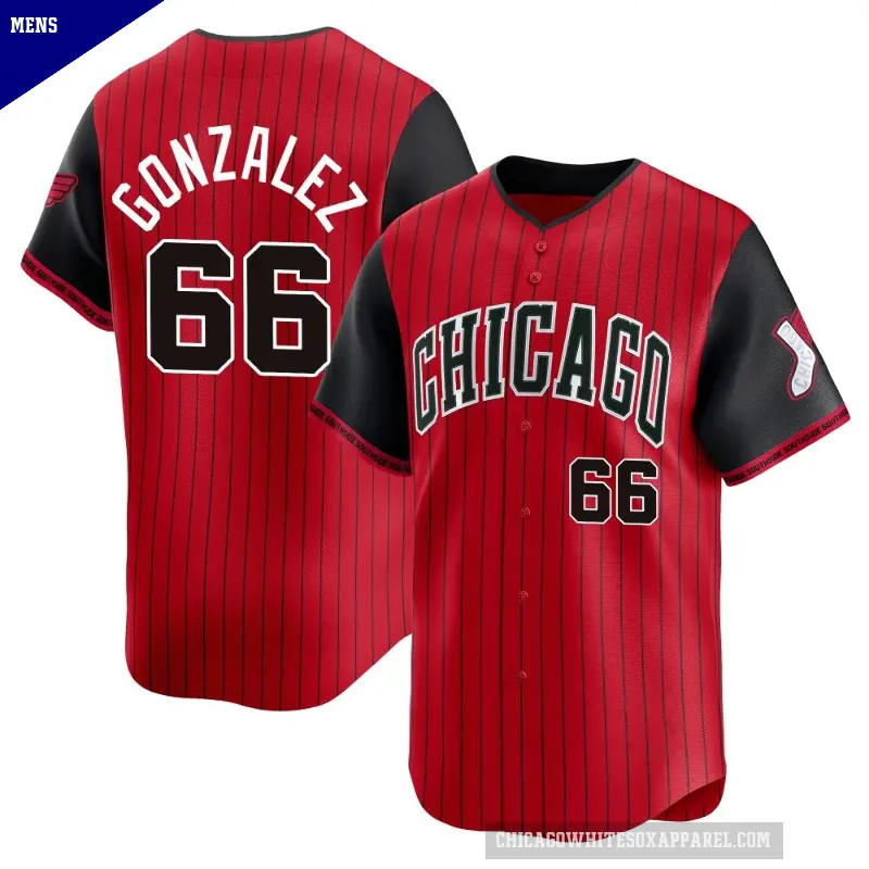 Men's No.66 Wikelman Gonzalez Chicago White Sox Red/Black Limited 2025 City Connect Jersey