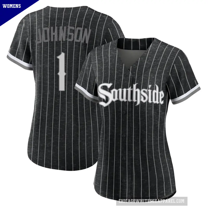 Women's No.1 Lance Johnson Chicago White Sox Black Authentic 2021 City Connect Jersey