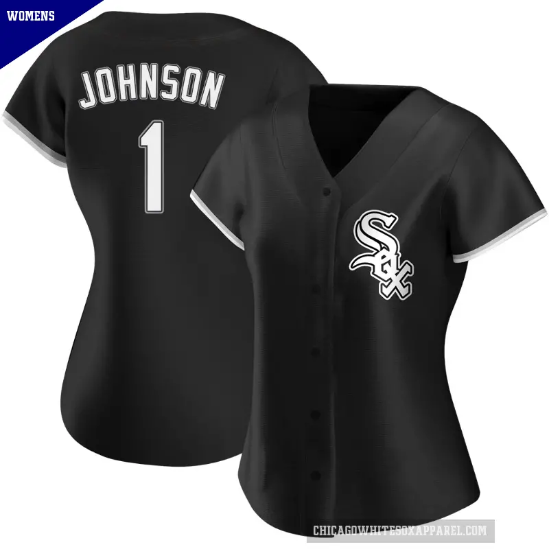 Women's No.1 Lance Johnson Chicago White Sox Black Replica Alternate Jersey