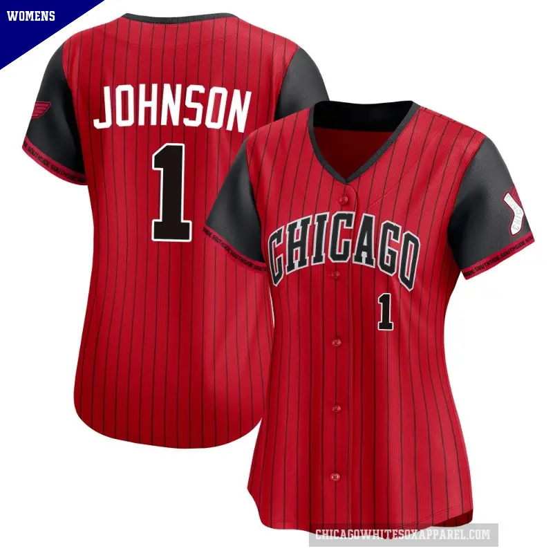 Women's No.1 Lance Johnson Chicago White Sox Red/Black Limited 2025 City Connect Jersey