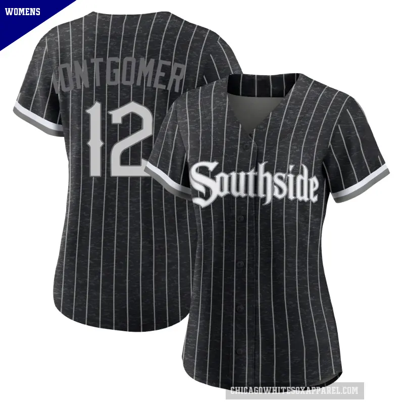 Women's No.12 Colson Montgomery Chicago White Sox Black Authentic 2021 City Connect Jersey