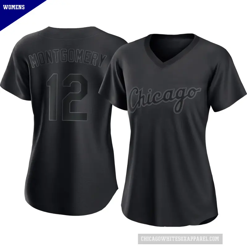 Women's No.12 Colson Montgomery Chicago White Sox Black Authentic Pitch Fashion Jersey
