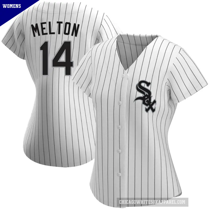 Women's No.14 Bill Melton Chicago White Sox White Authentic Home Jersey