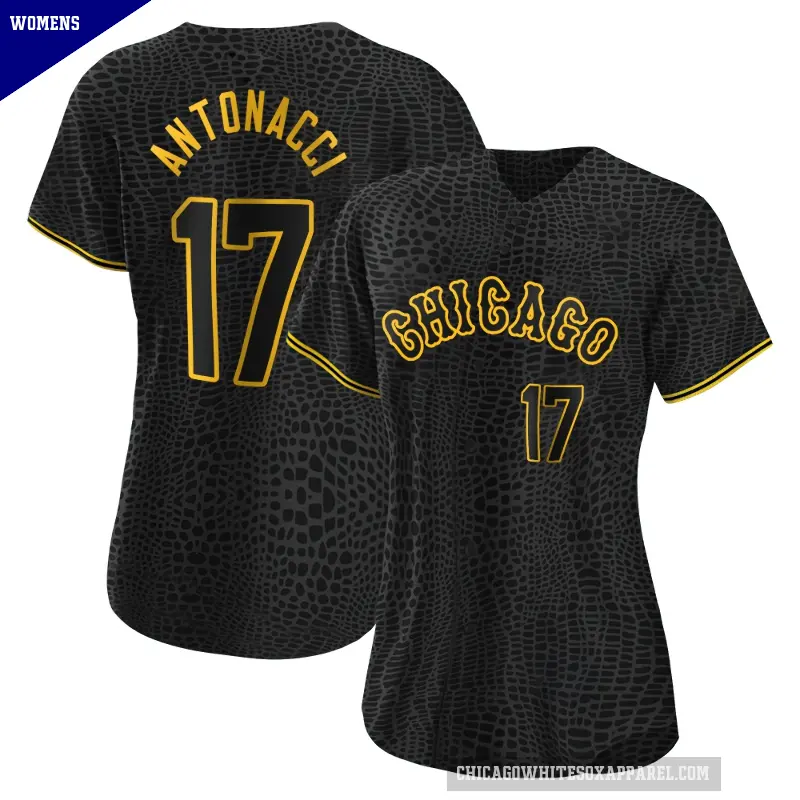 Women's No.17 Sam Antonacci Chicago White Sox Black Authentic Snake Skin City Jersey