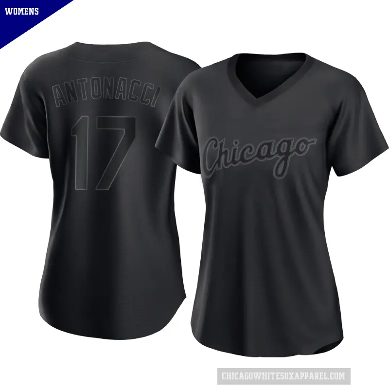 Women's No.17 Sam Antonacci Chicago White Sox Black Replica Pitch Fashion Jersey