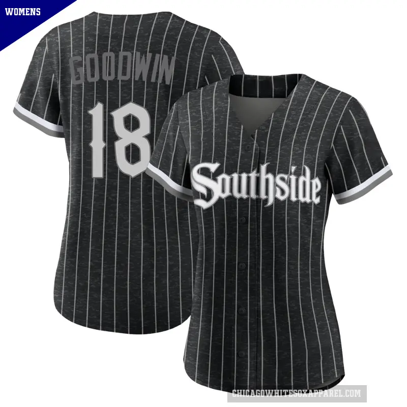 Women's No.18 Brian Goodwin Chicago White Sox Black Authentic 2021 City Connect Jersey