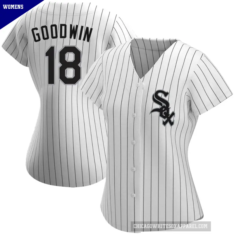 Women's No.18 Brian Goodwin Chicago White Sox White Authentic Home Jersey