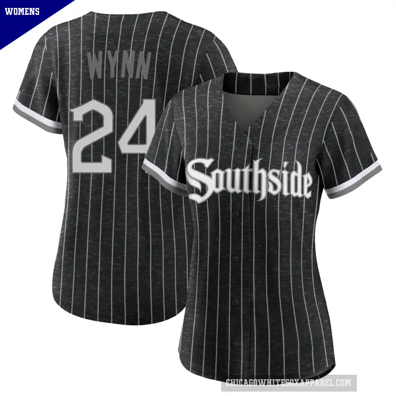 Women's No.24 Early Wynn Chicago White Sox Black Replica 2021 City Connect Jersey