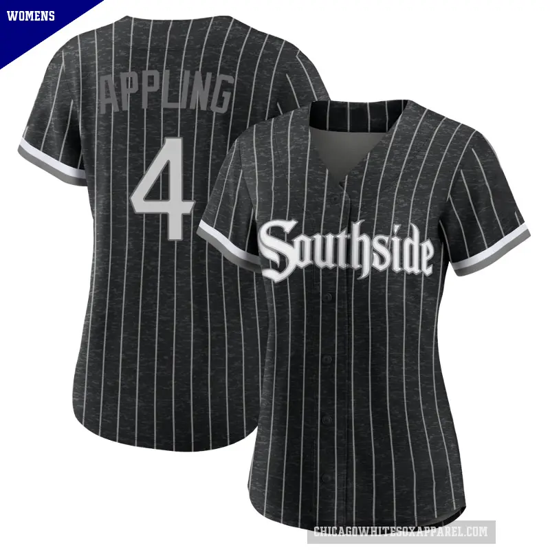 Women's No.4 Luke Appling Chicago White Sox Black Authentic 2021 City Connect Jersey