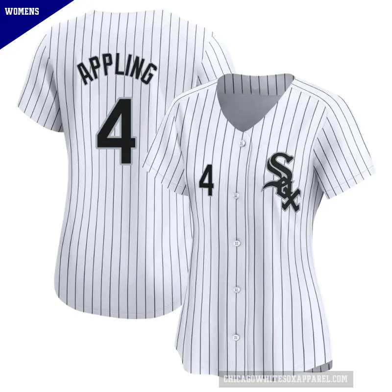 Women's No.4 Luke Appling Chicago White Sox White Limited Home Jersey