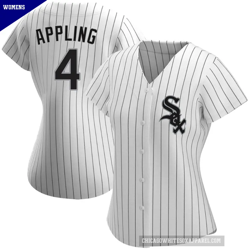 Women's No.4 Luke Appling Chicago White Sox White Replica Home Jersey