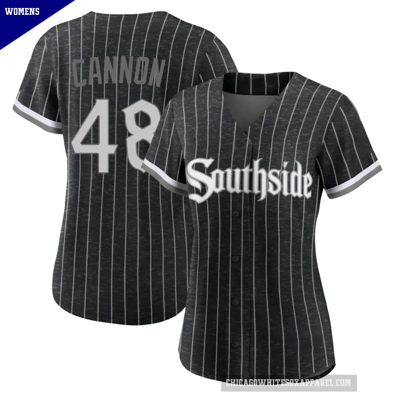 Women's No.48 Jonathan Cannon Chicago White Sox Black Replica 2021 City Connect Jersey