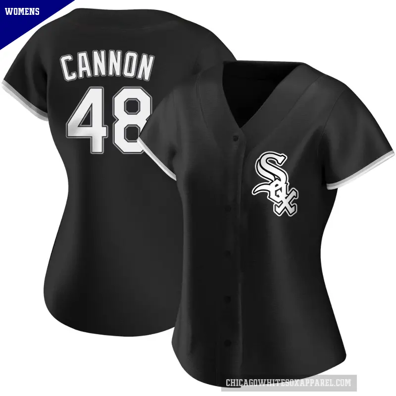 Women's No.48 Jonathan Cannon Chicago White Sox Black Replica Alternate Jersey