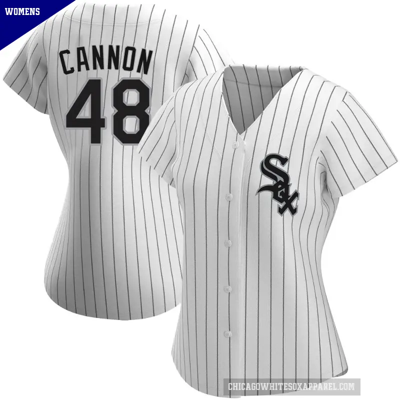 Women's No.48 Jonathan Cannon Chicago White Sox White Authentic Home Jersey
