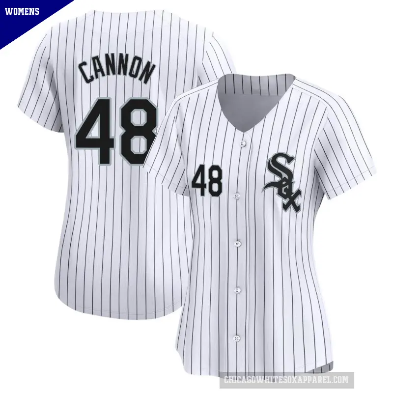 Women's No.48 Jonathan Cannon Chicago White Sox White Limited Home Jersey
