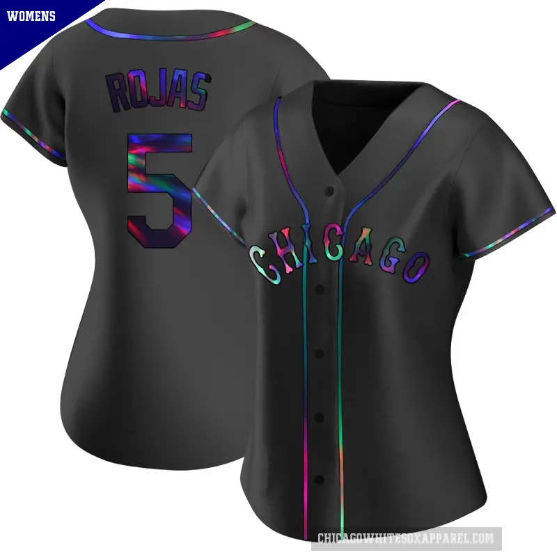Women's No.5 Josh Rojas Chicago White Sox Black Replica Holographic Alternate Jersey