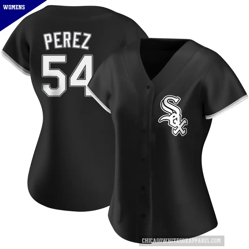 Women's No.54 Martin Perez Chicago White Sox Black Replica Alternate Jersey