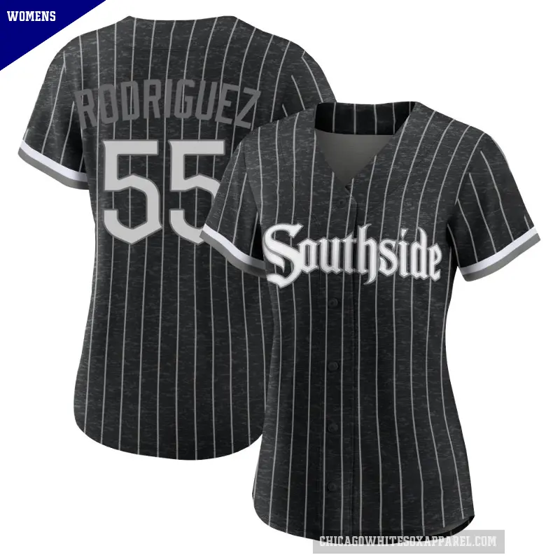 Women's No.55 Jose Rodriguez Chicago White Sox Black Authentic 2021 City Connect Jersey