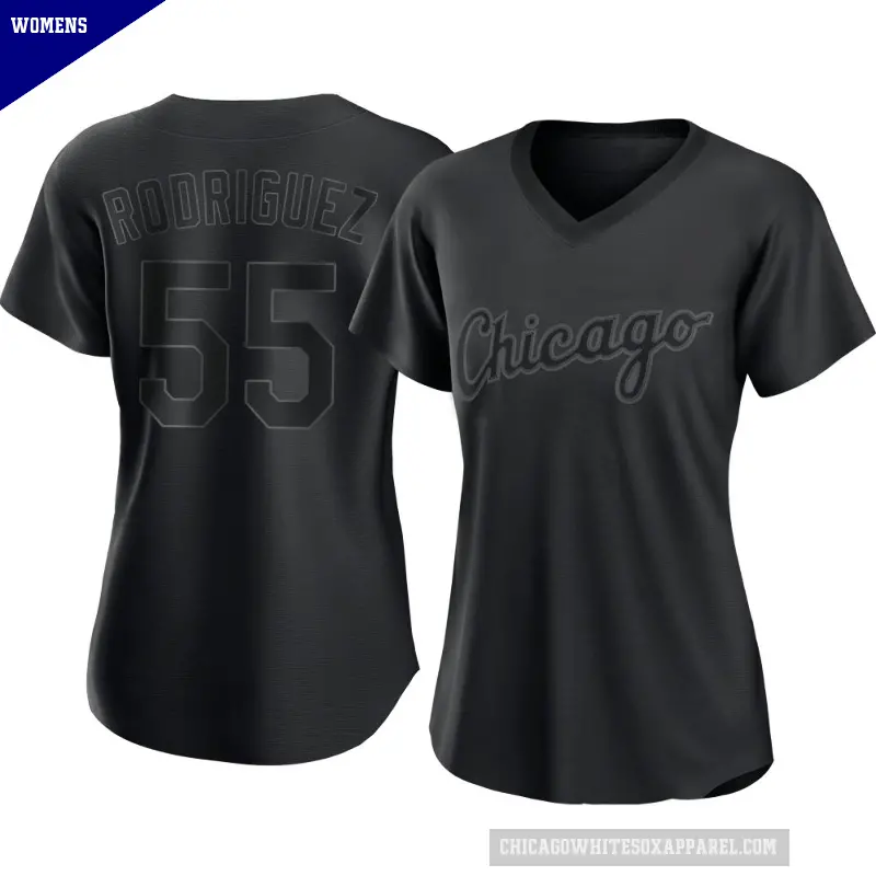 Women's No.55 Jose Rodriguez Chicago White Sox Black Authentic Pitch Fashion Jersey