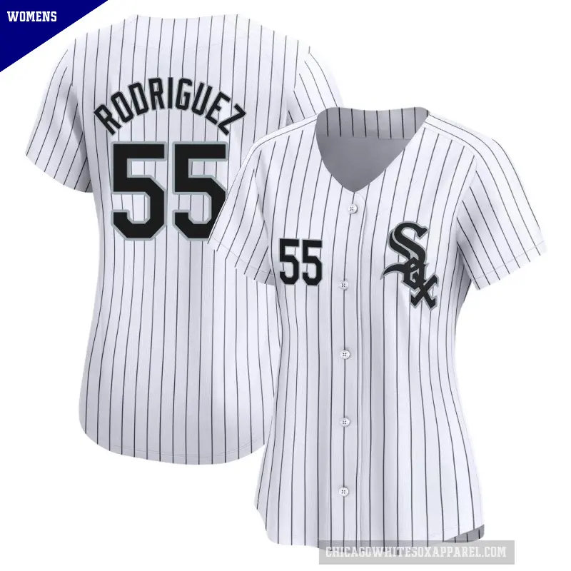 Women's No.55 Jose Rodriguez Chicago White Sox White Limited Home Jersey