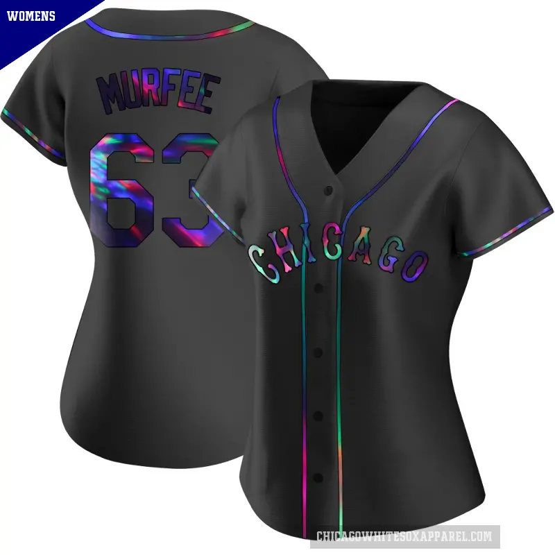 Women's No.63 Penn Murfee Chicago White Sox Black Replica Holographic Alternate Jersey