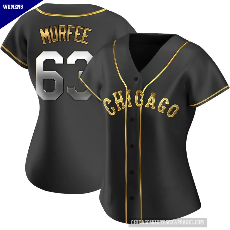Women's No.63 Penn Murfee Chicago White Sox Gold Replica Black en Alternate Jersey