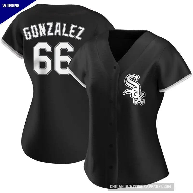Women's No.66 Wikelman Gonzalez Chicago White Sox Black Replica Alternate Jersey