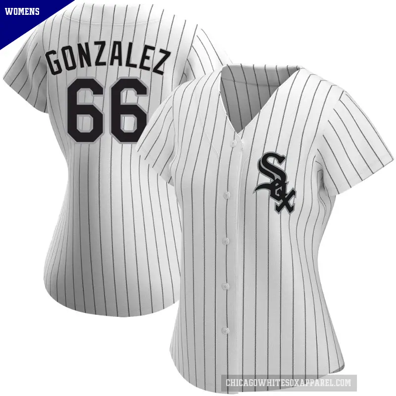 Women's No.66 Wikelman Gonzalez Chicago White Sox White Replica Home Jersey
