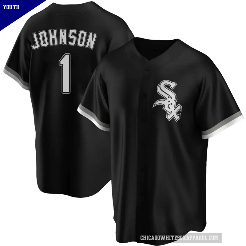 Youth No.1 Lance Johnson Chicago White Sox Black Replica Alternate Jersey