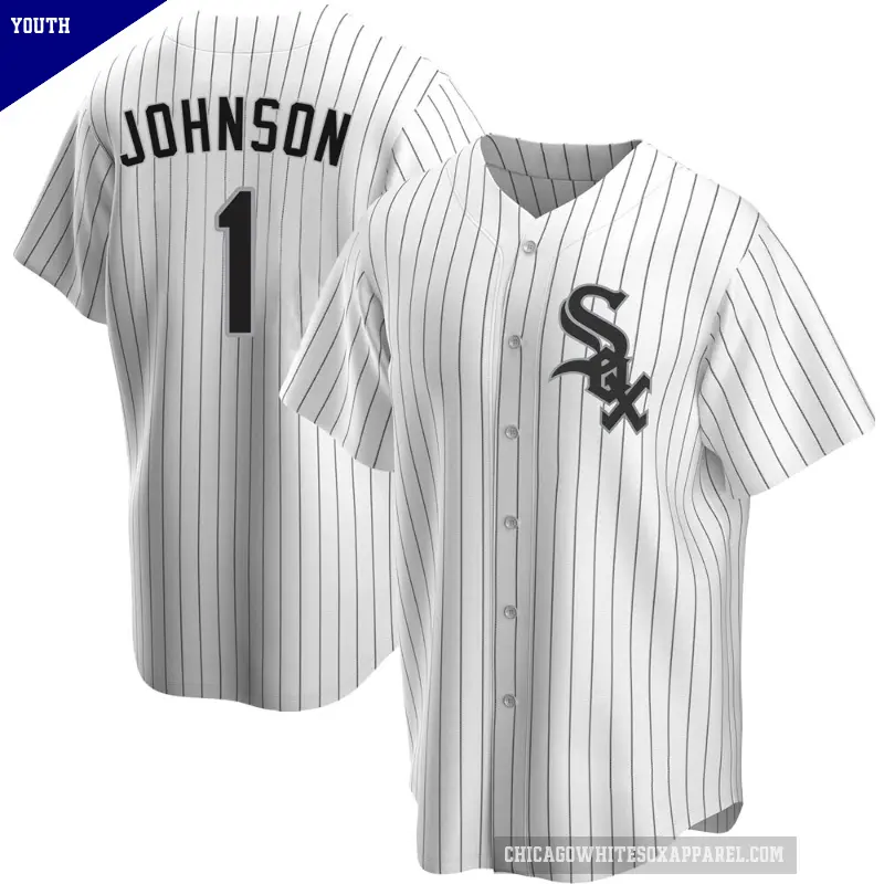 Youth No.1 Lance Johnson Chicago White Sox White Replica Home Jersey