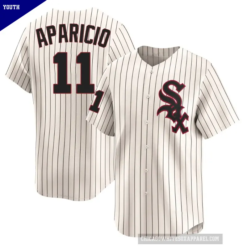 Youth No.11 Luis Aparicio Chicago White Sox Cream Limited Throwback Cooperstown Jersey