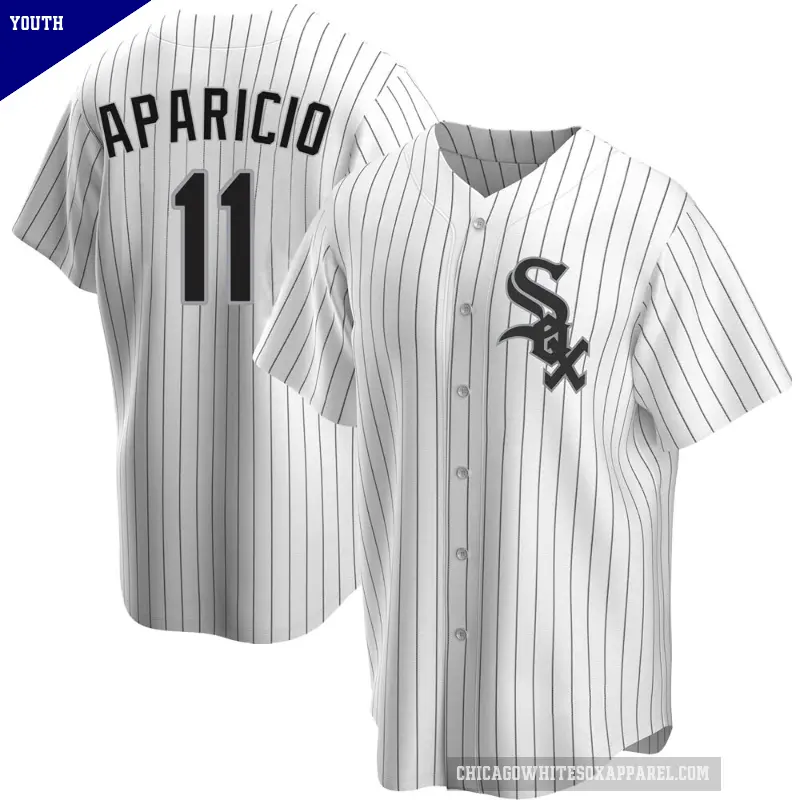 Youth No.11 Luis Aparicio Chicago White Sox White Replica Home Jersey