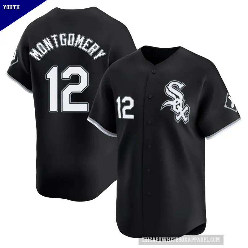 Youth No.12 Colson Montgomery Chicago White Sox Black Limited Alternate Jersey