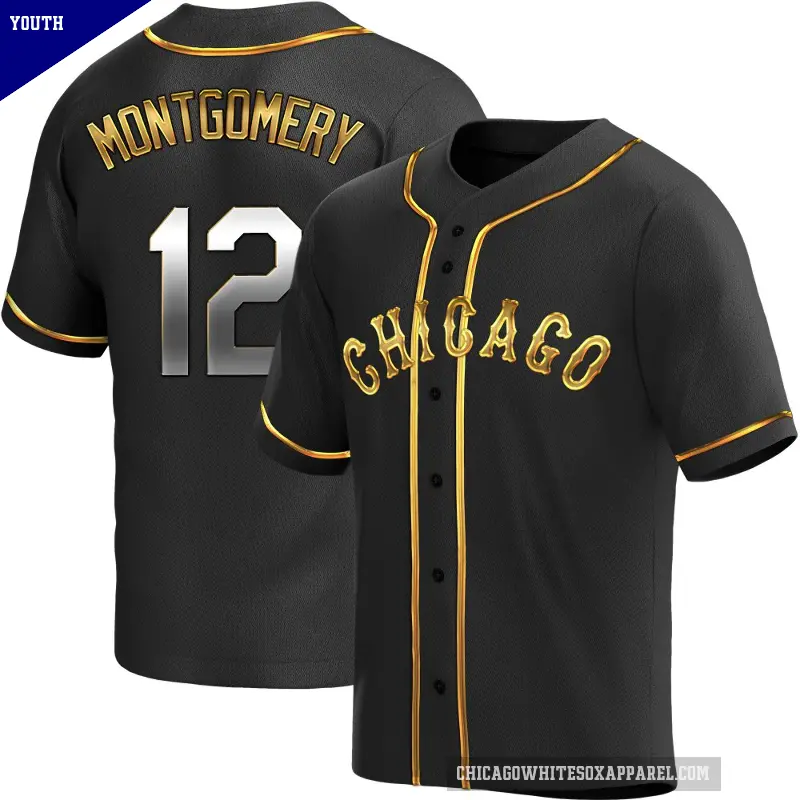 Youth No.12 Colson Montgomery Chicago White Sox Gold Replica Black en Alternate Jersey