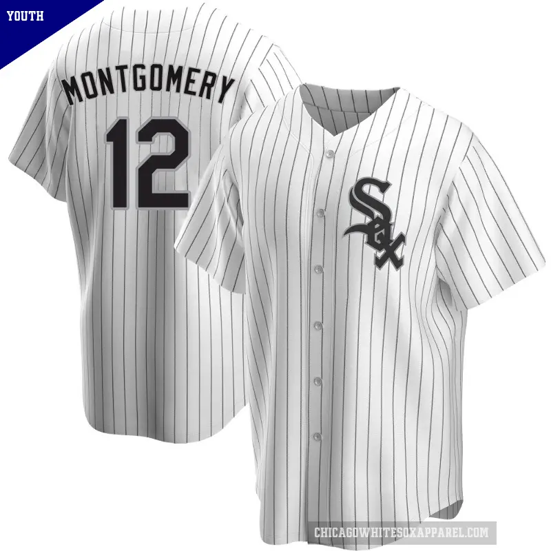 Youth No.12 Colson Montgomery Chicago White Sox White Replica Home Jersey