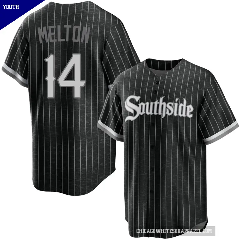 Youth No.14 Bill Melton Chicago White Sox Black Replica 2021 City Connect Jersey