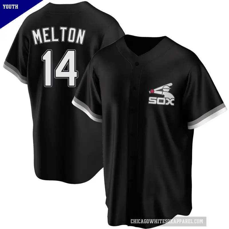 Youth No.14 Bill Melton Chicago White Sox Black Replica Spring Training Jersey