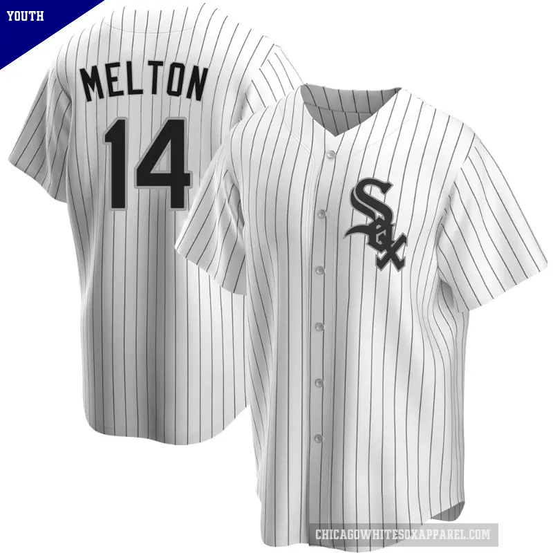 Youth No.14 Bill Melton Chicago White Sox White Replica Home Jersey