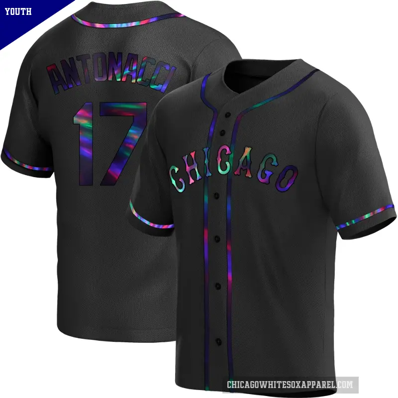 Youth No.17 Sam Antonacci Chicago White Sox Black Replica Holographic Alternate Jersey