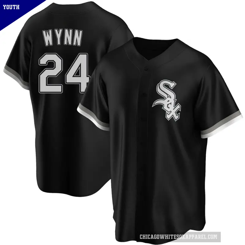 Youth No.24 Early Wynn Chicago White Sox Black Replica Alternate Jersey