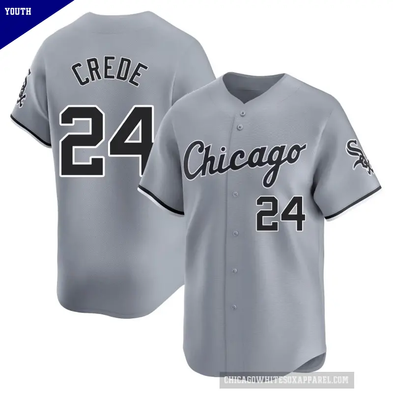 Youth No.24 Joe Crede Chicago White Sox Gray Limited Road Jersey