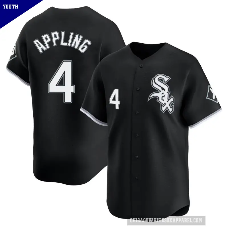 Youth No.4 Luke Appling Chicago White Sox Black Limited Alternate Jersey