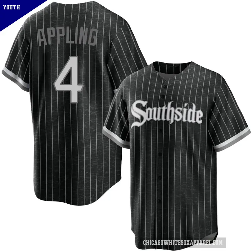 Youth No.4 Luke Appling Chicago White Sox Black Replica 2021 City Connect Jersey