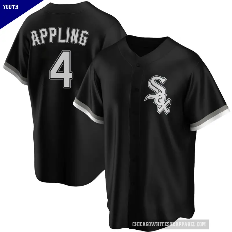 Youth No.4 Luke Appling Chicago White Sox Black Replica Alternate Jersey