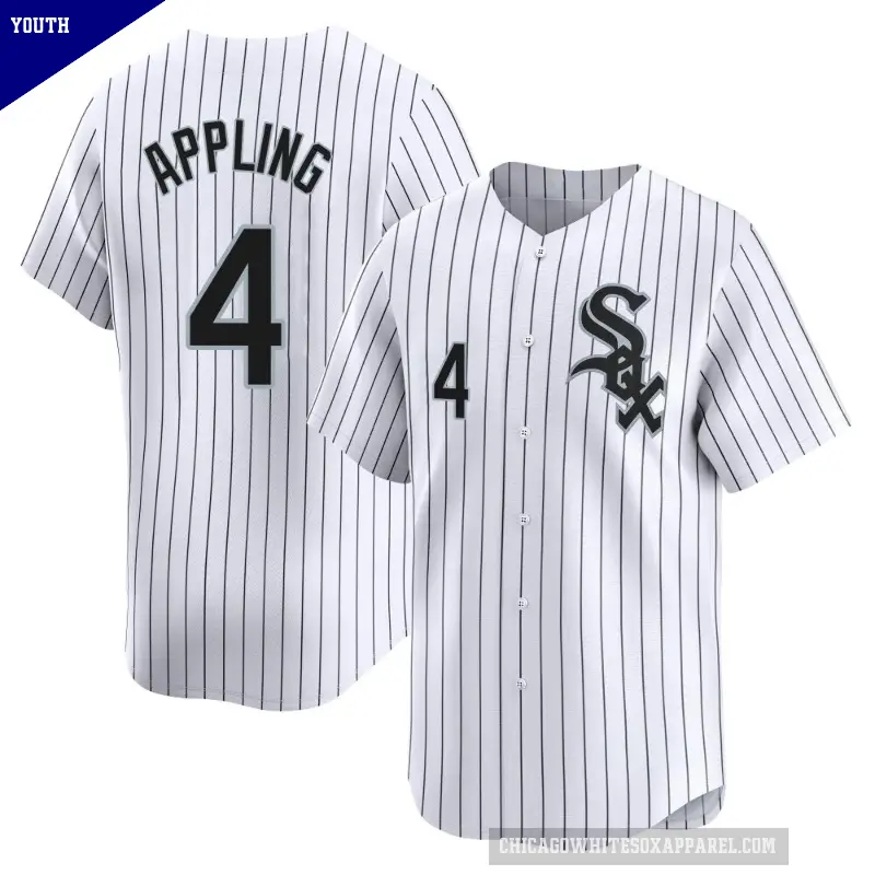 Youth No.4 Luke Appling Chicago White Sox White Limited Home Jersey