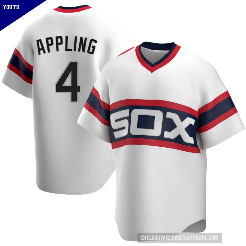 Youth No.4 Luke Appling Chicago White Sox White Replica Cooperstown Collection Jersey