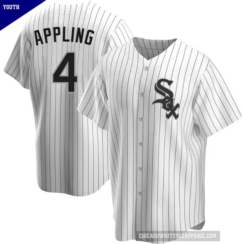 Youth No.4 Luke Appling Chicago White Sox White Replica Home Jersey